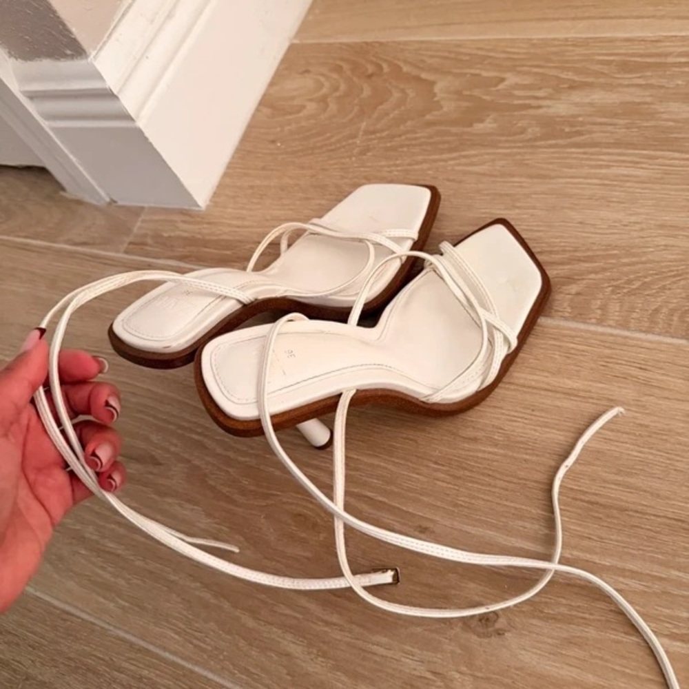 Chic White Strappy Heels